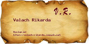 Valach Rikarda névjegykártya